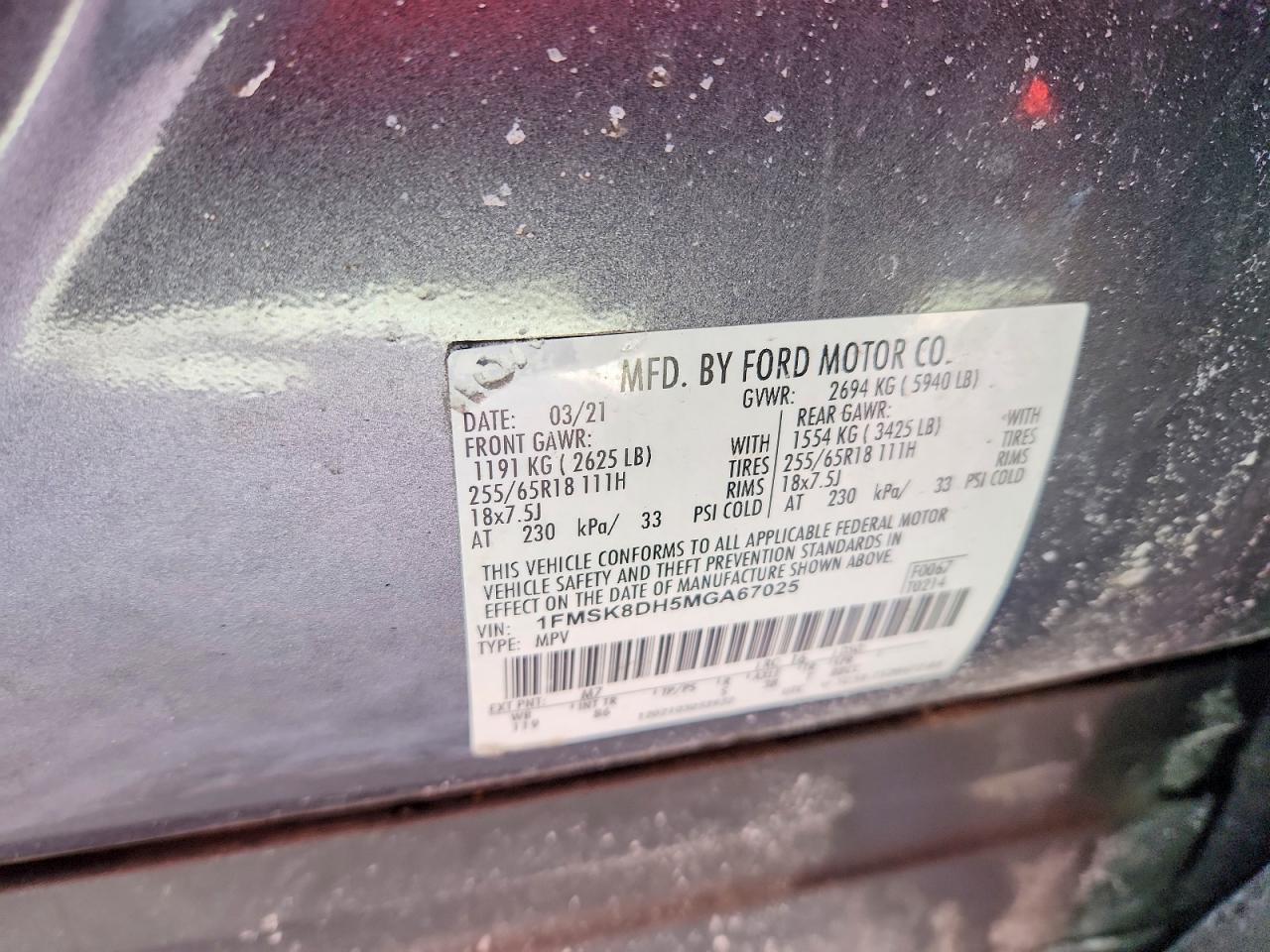 2021 FORD EXPLORER XLT photo 34