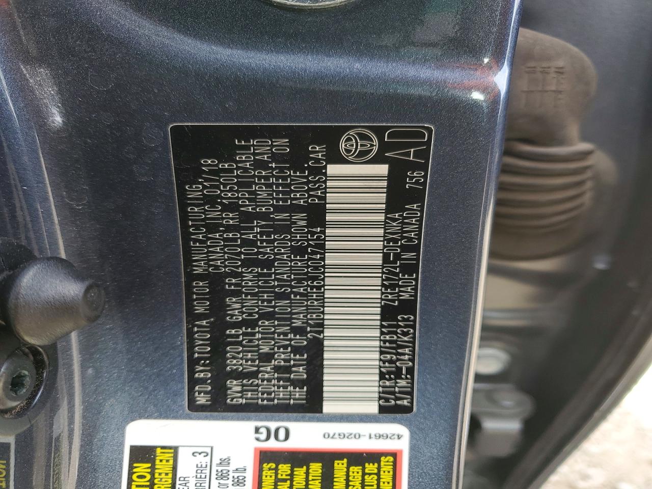 2018 TOYOTA COROLLA LE photo 25