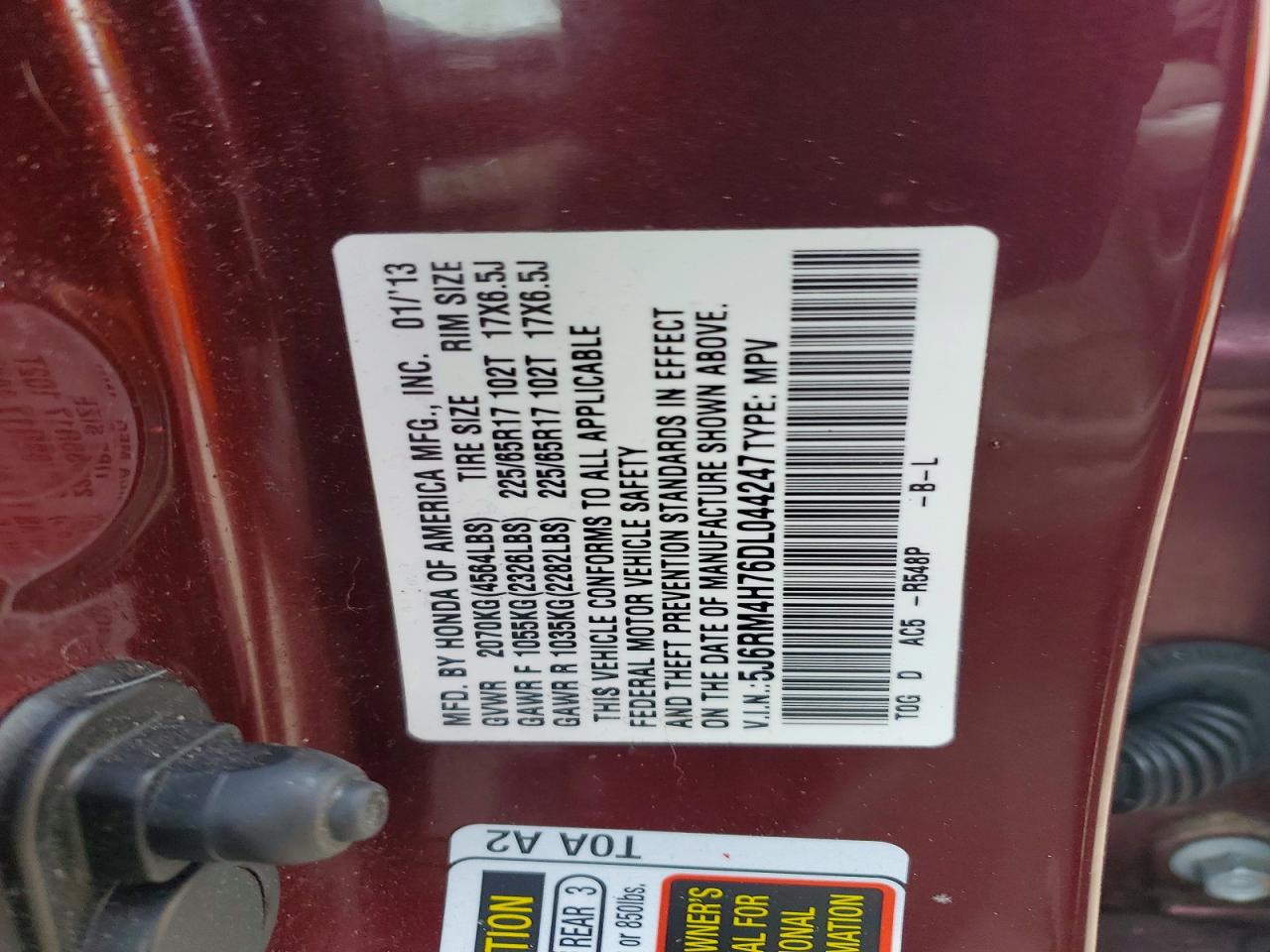 2013 HONDA CR-V EXL photo 25