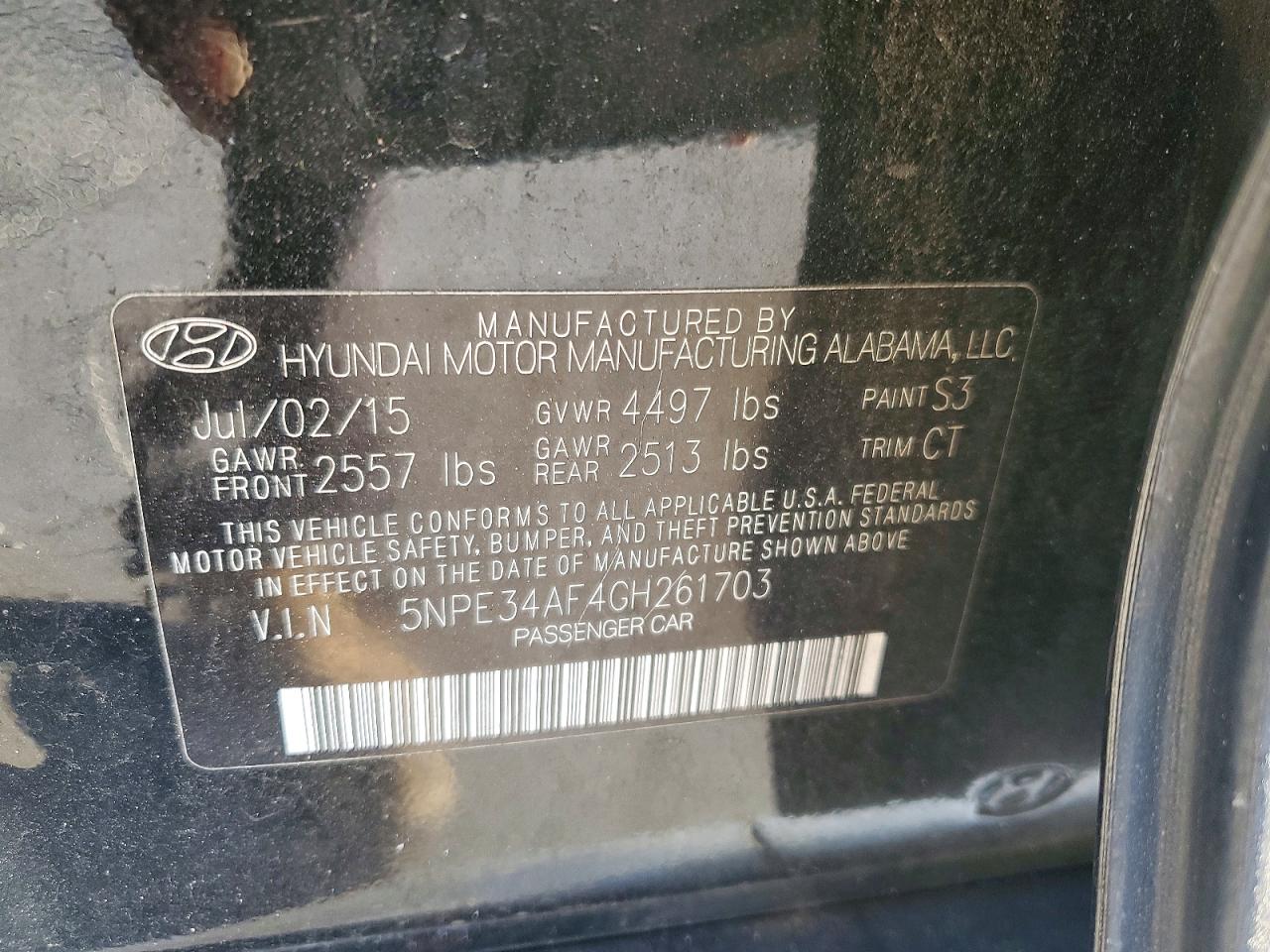 2016 HYUNDAI SONATA SPORT photo 34