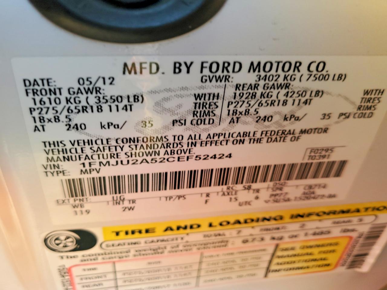 2012 FORD EXPEDITION LIMITED photo 25