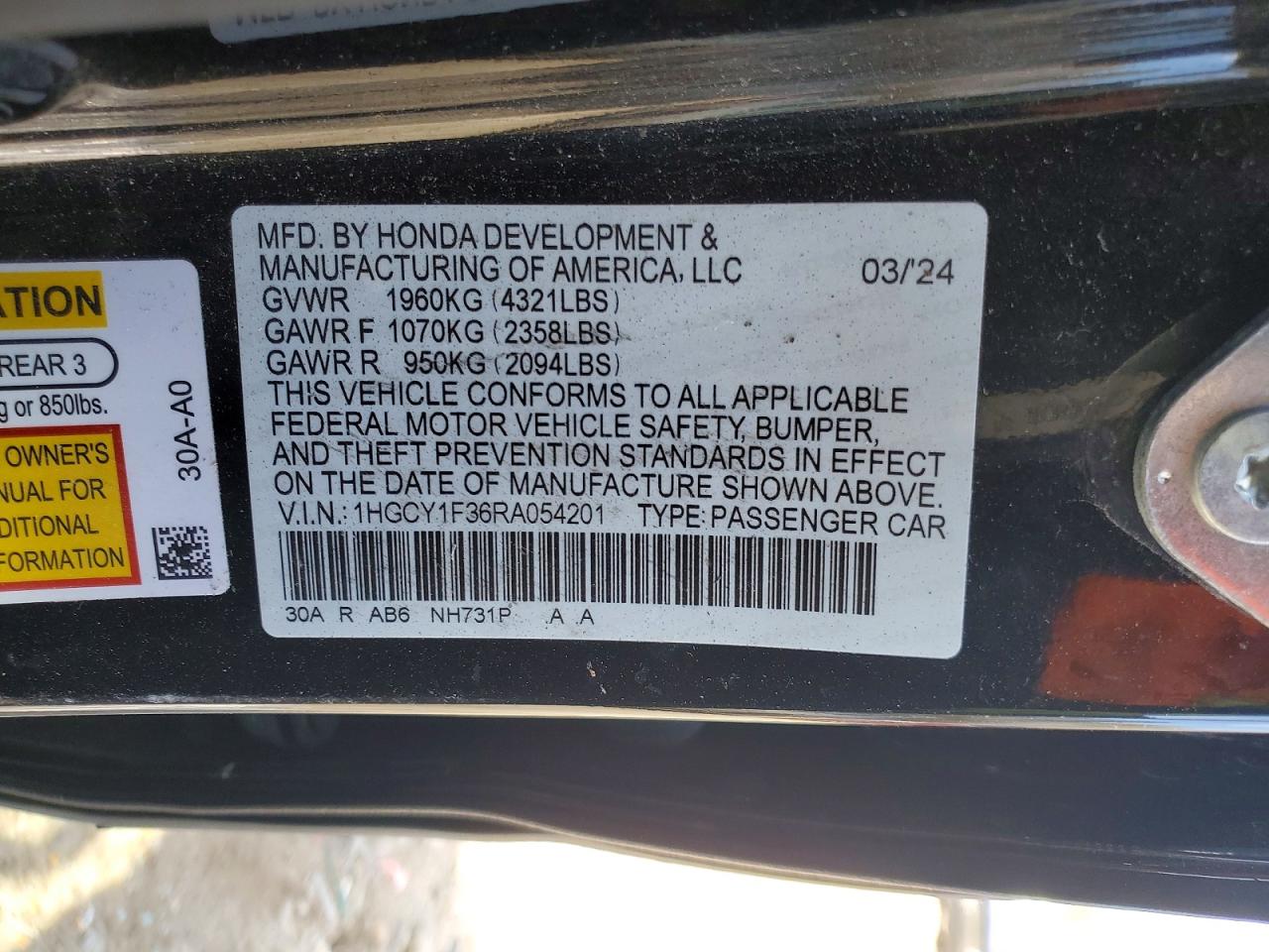 2024 HONDA ACCORD EX photo 34