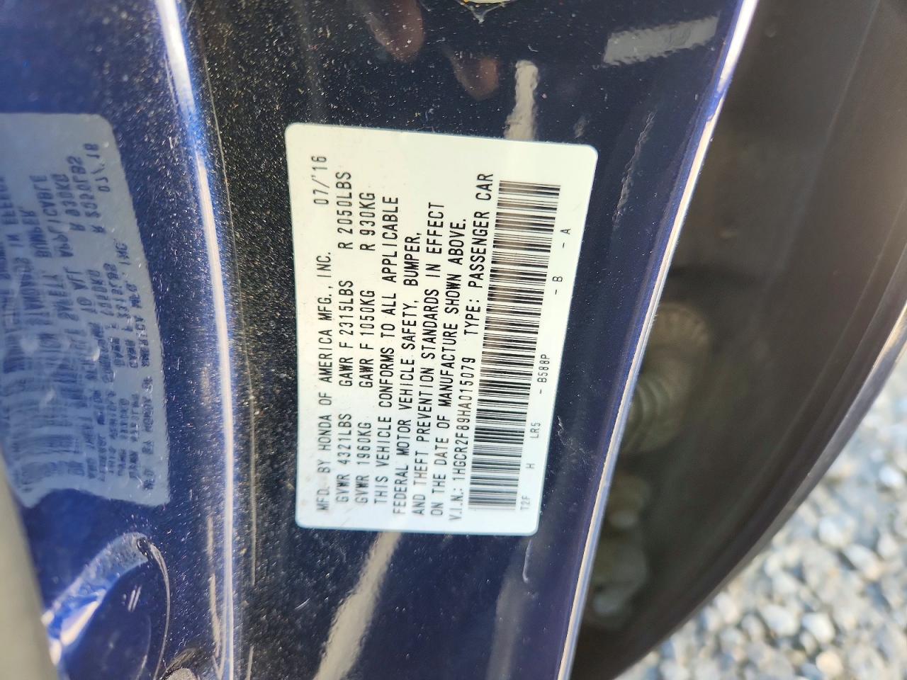 2017 HONDA ACCORD EXL photo 23