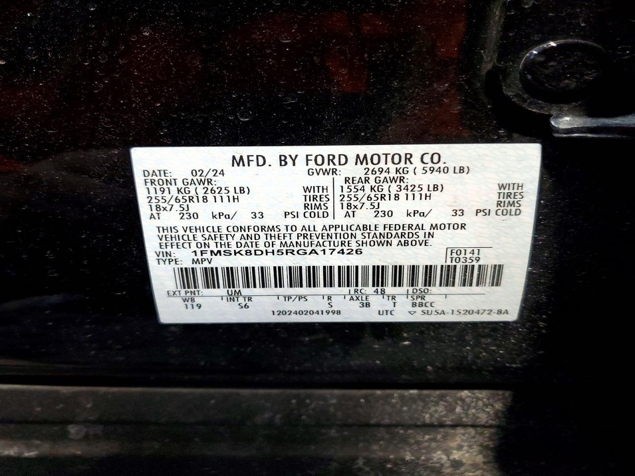 2024 FORD EXPLORER XLT photo 25