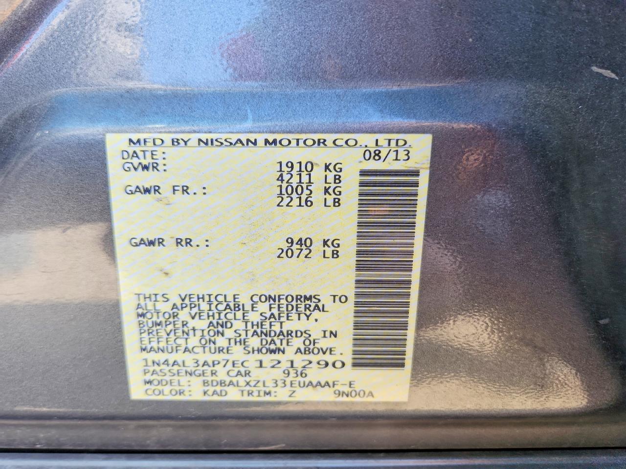 2014 NISSAN ALTIMA 2.5 photo 23