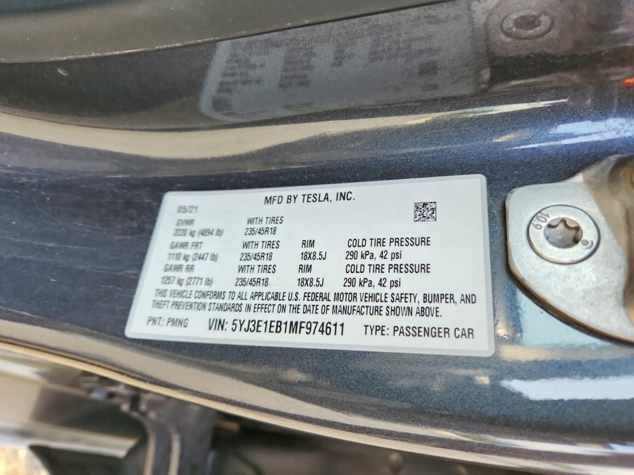 2021 TESLA MODEL 3 photo 23