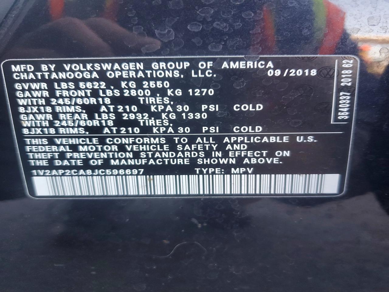 2018 VOLKSWAGEN ATLAS S photo 25