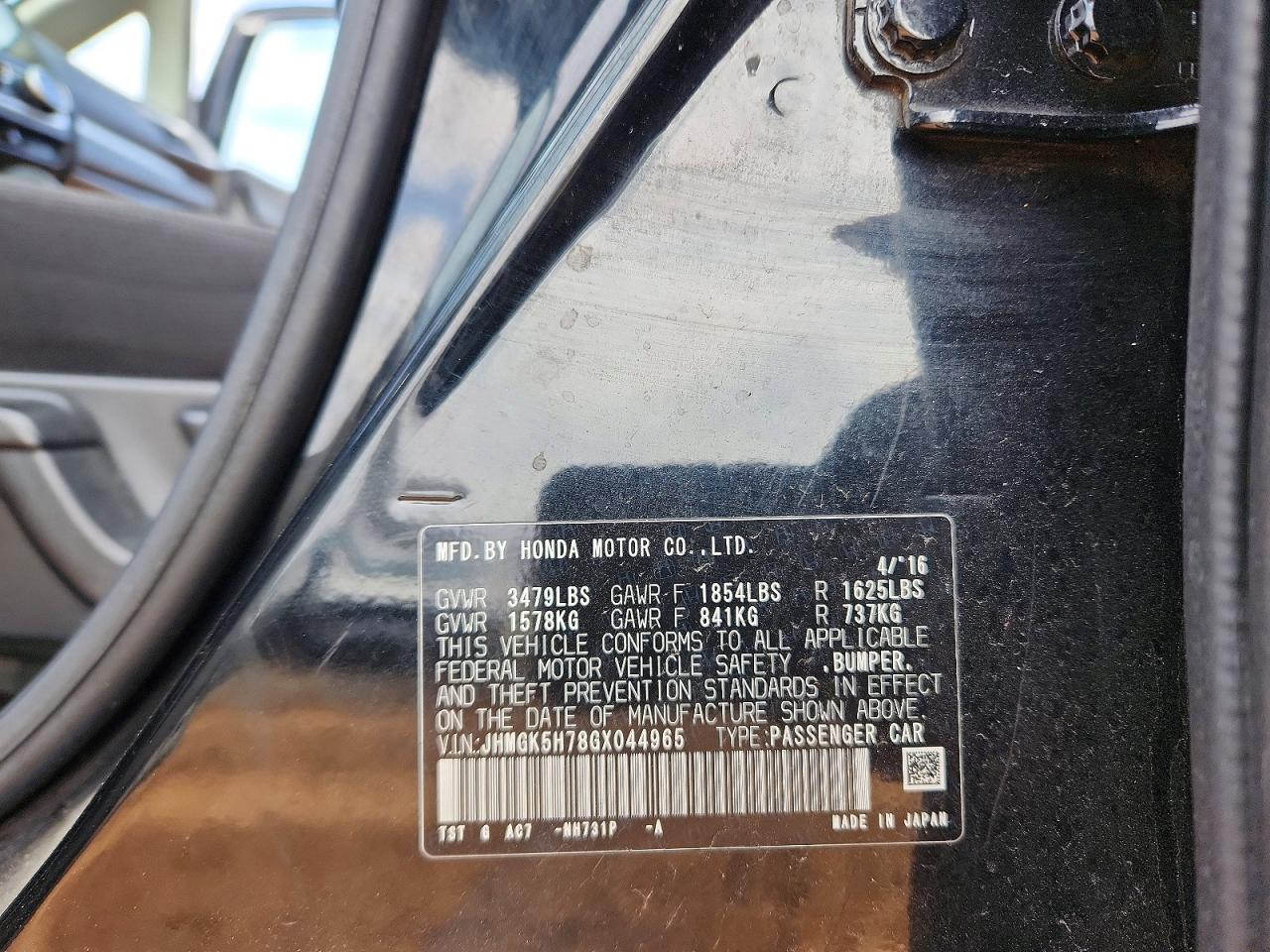 2016 HONDA FIT EX photo 23
