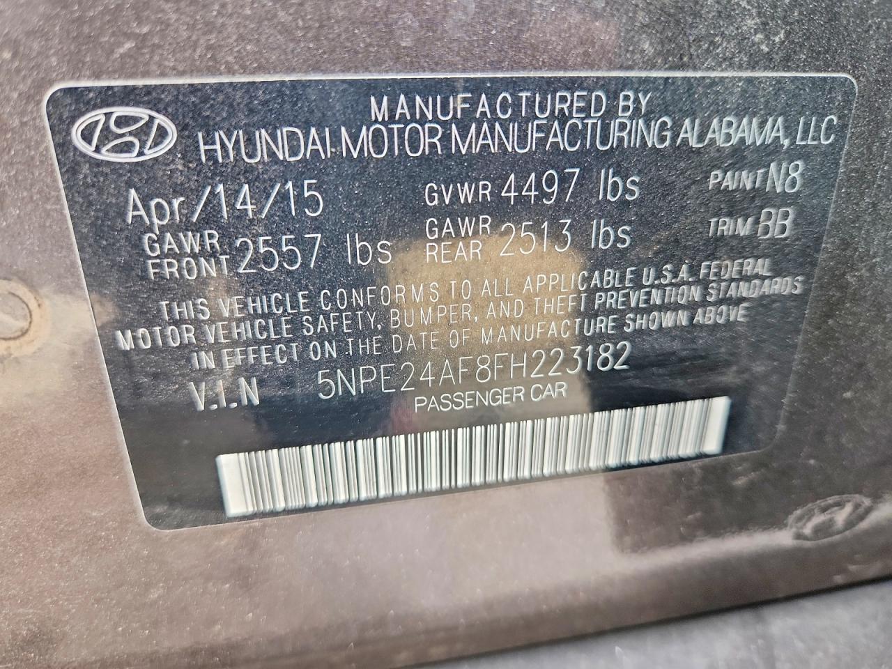 2015 HYUNDAI SONATA SE photo 34