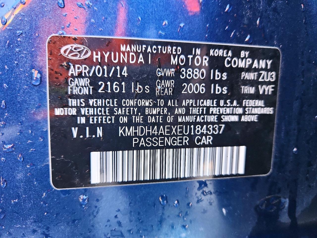 2014 HYUNDAI ELANTRA SE photo 13