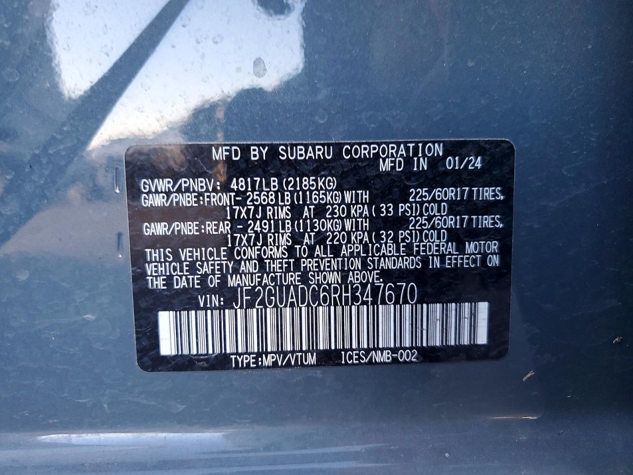 2024 SUBARU CROSSTREK PREMIUM photo 34