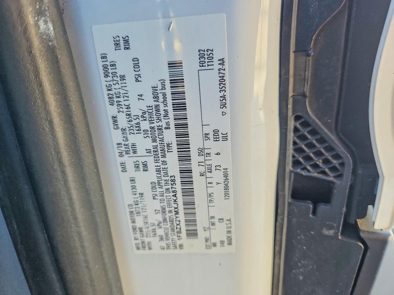 2018 FORD TRANSIT T-350 photo 25