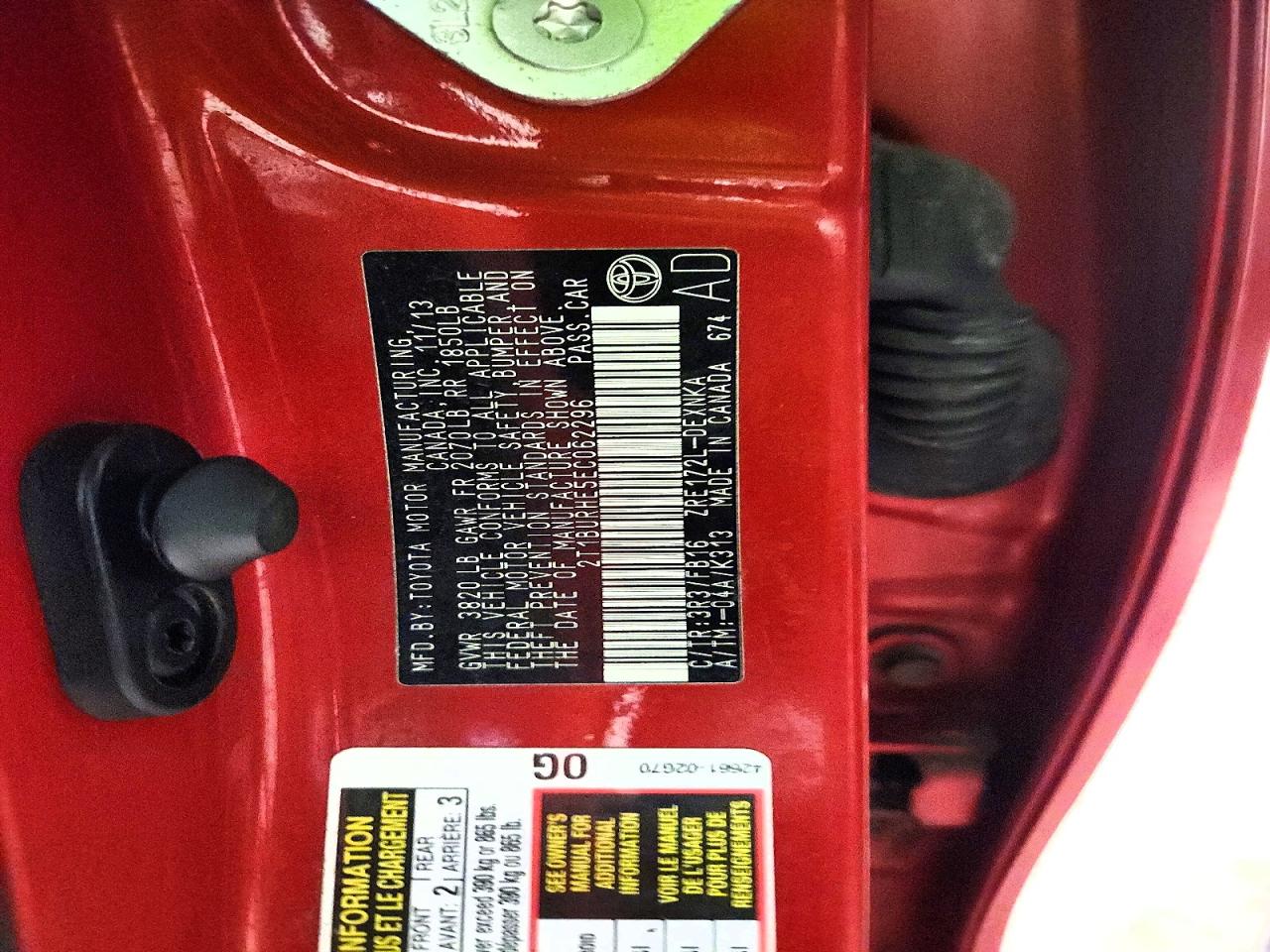 2014 TOYOTA COROLLA L photo 34