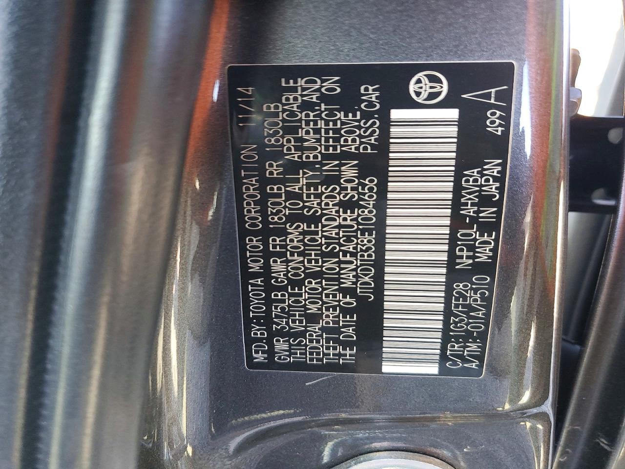 2014 TOYOTA PRIUS C photo 37