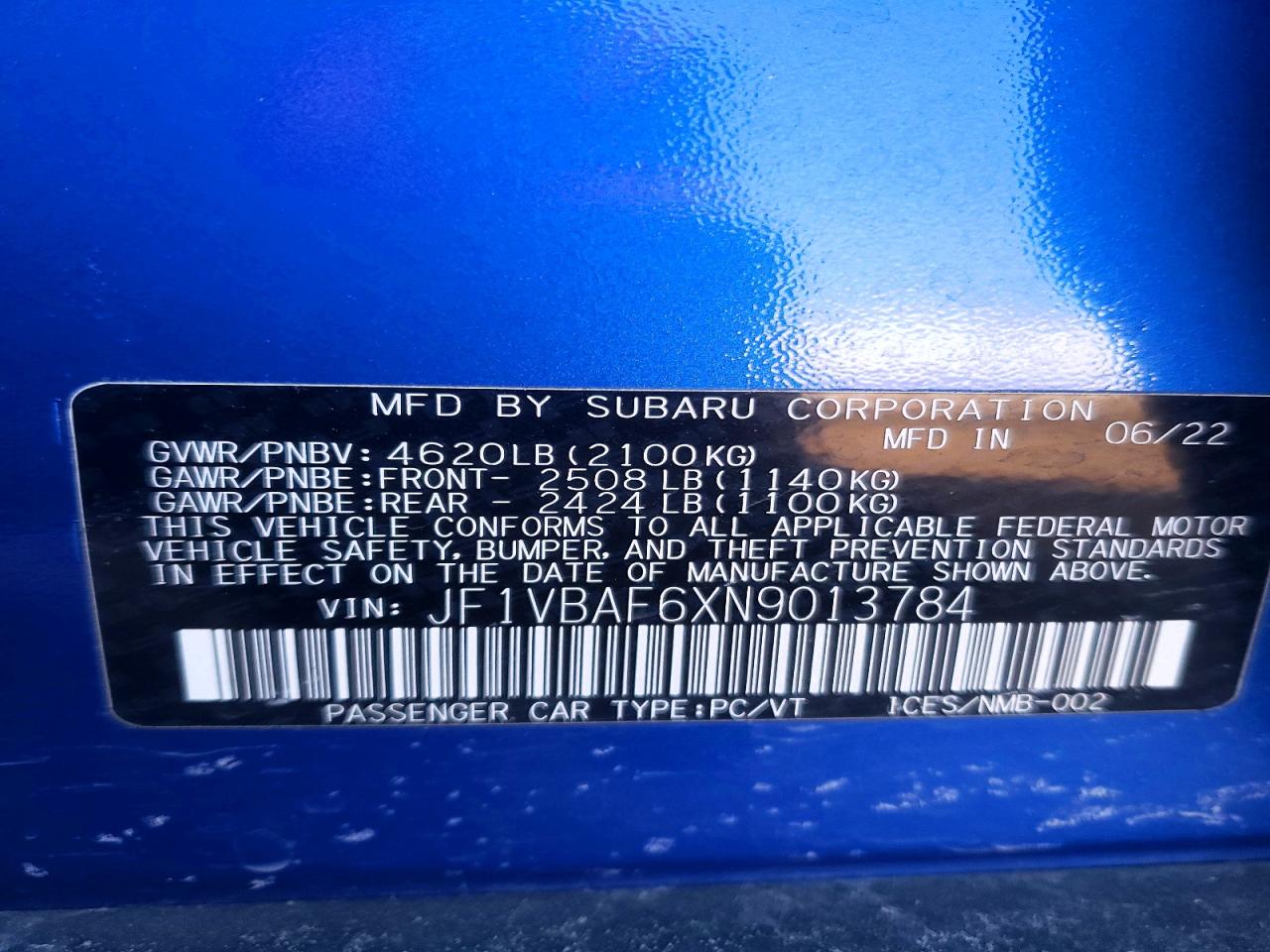 2022 SUBARU WRX PREMIUM photo 23