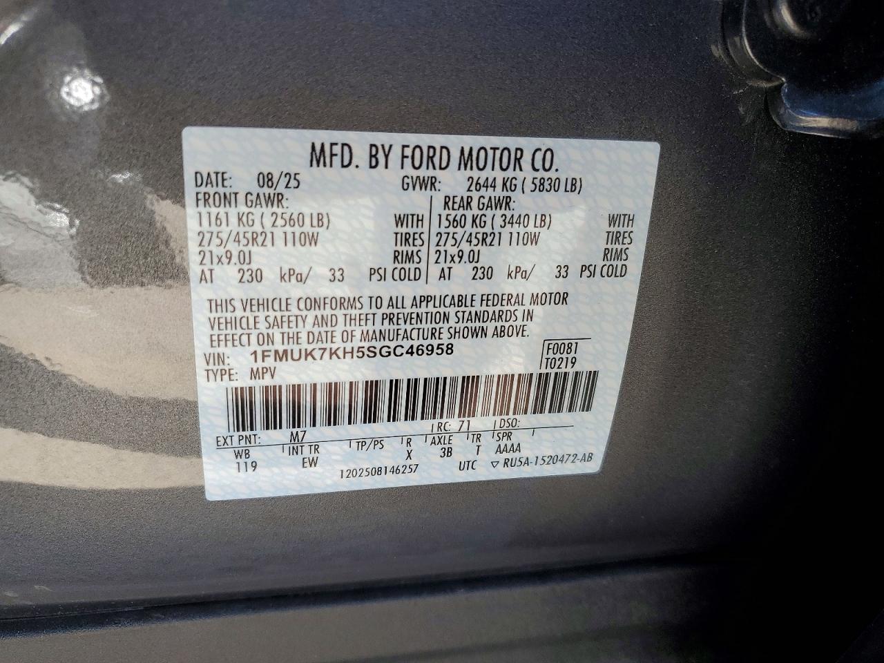 2025 FORD EXPLORER ST-LINE photo 27