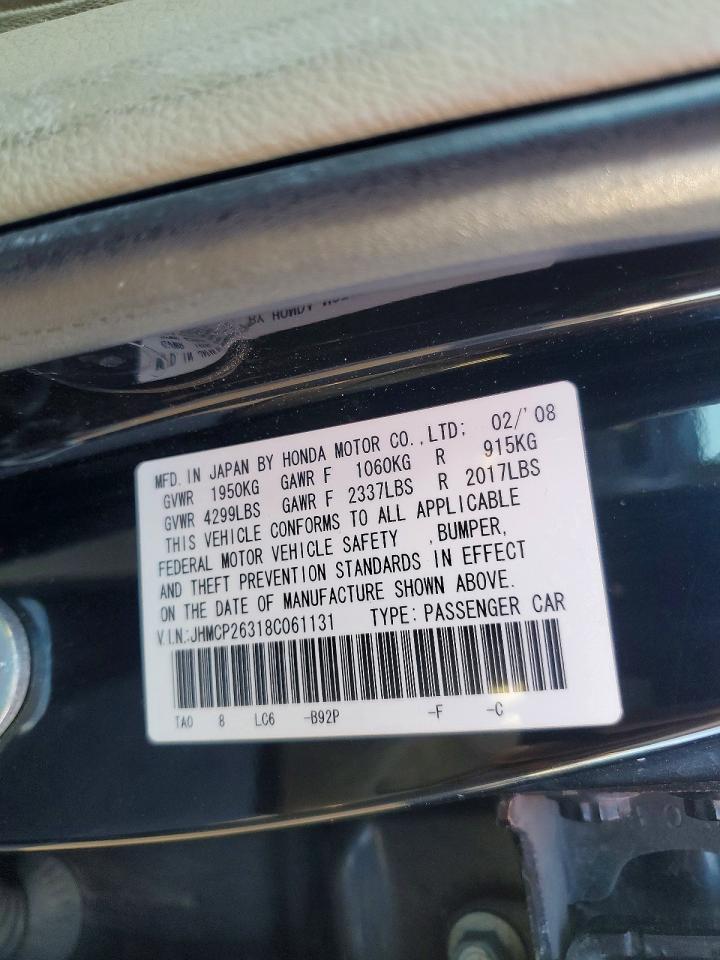 2008 HONDA ACCORD LX photo 12