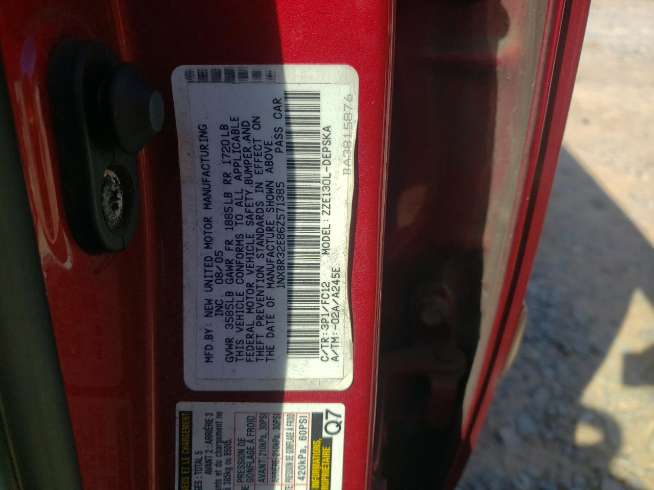 2006 TOYOTA COROLLA photo 34