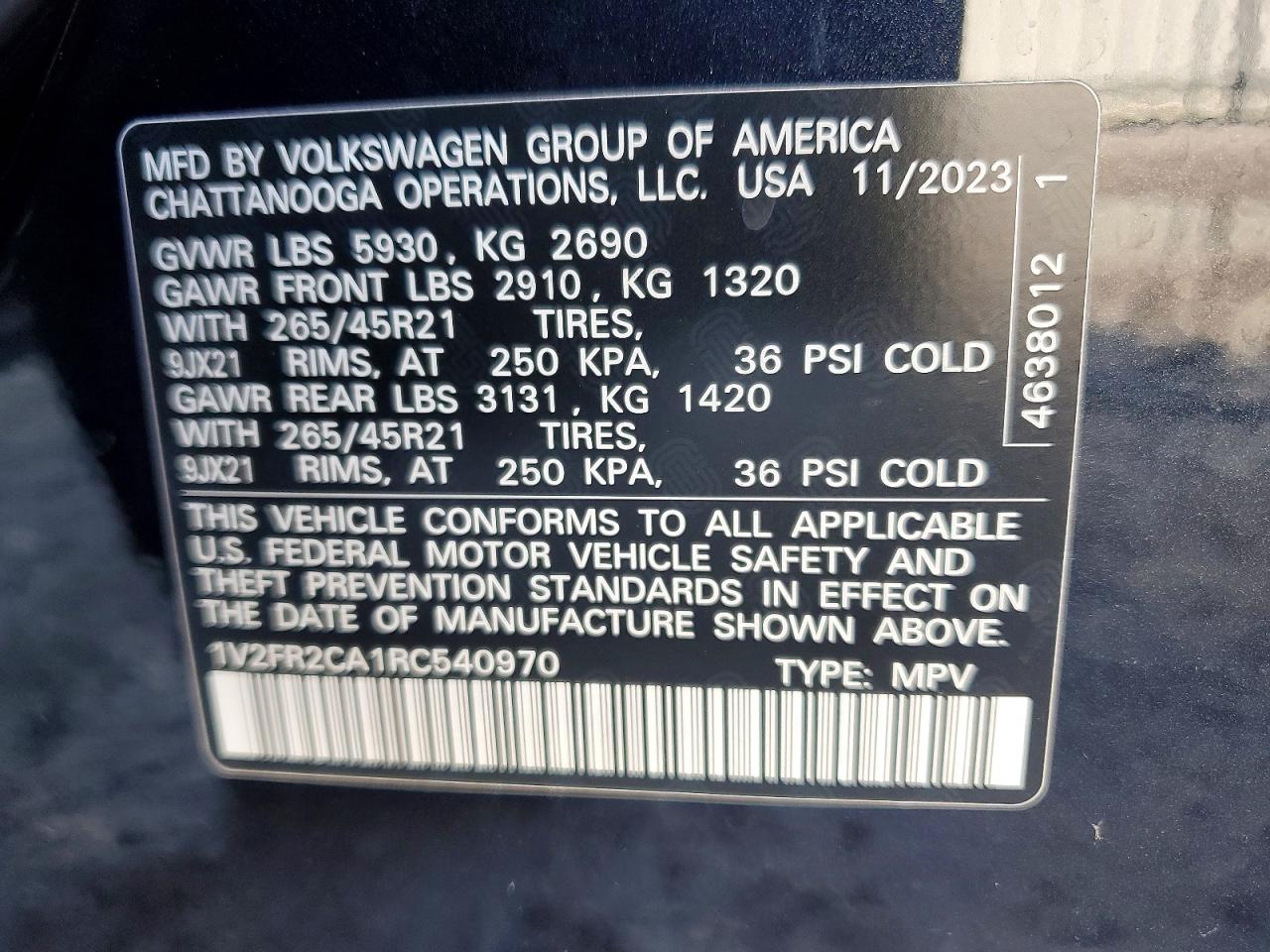 2024 VOLKSWAGEN ATLAS SEL PREMIUM R-LINE photo 14