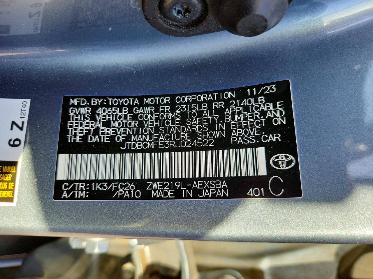 2024 TOYOTA COROLLA LE photo 23