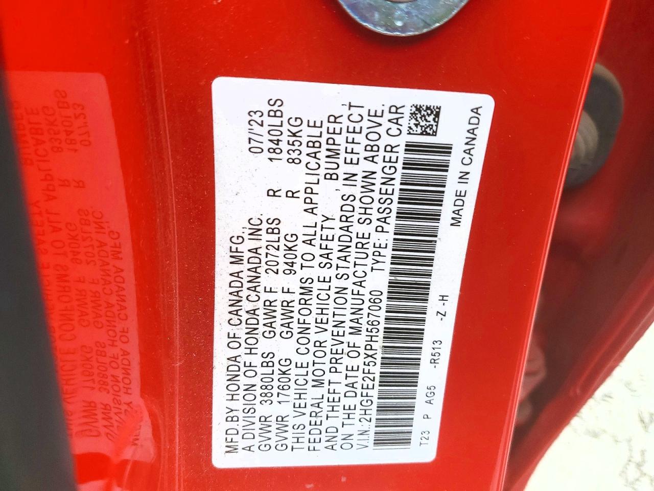 2023 HONDA CIVIC SPORT photo 34