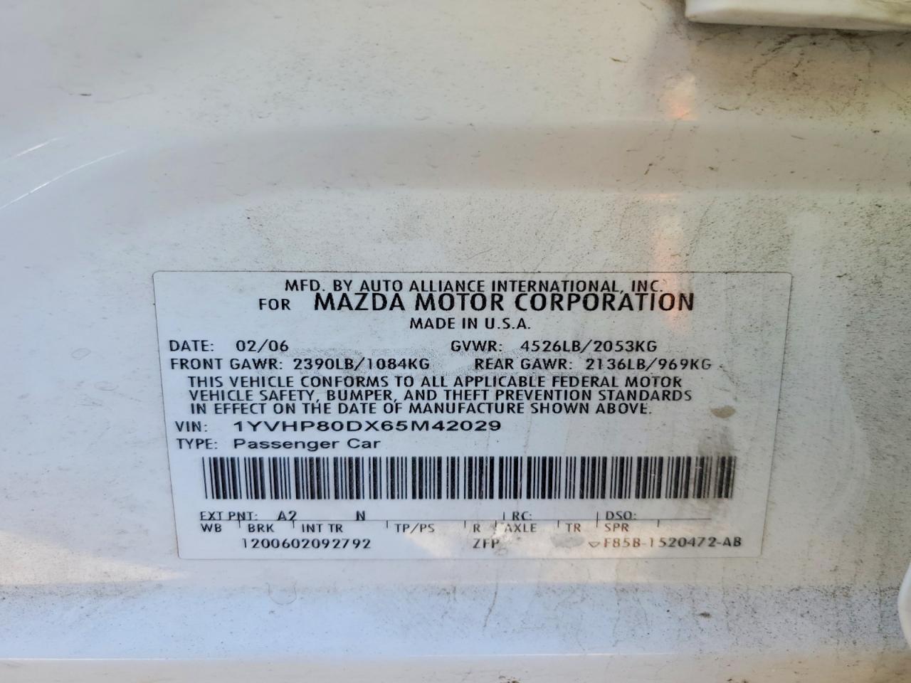 2006 MAZDA 6 S photo 34