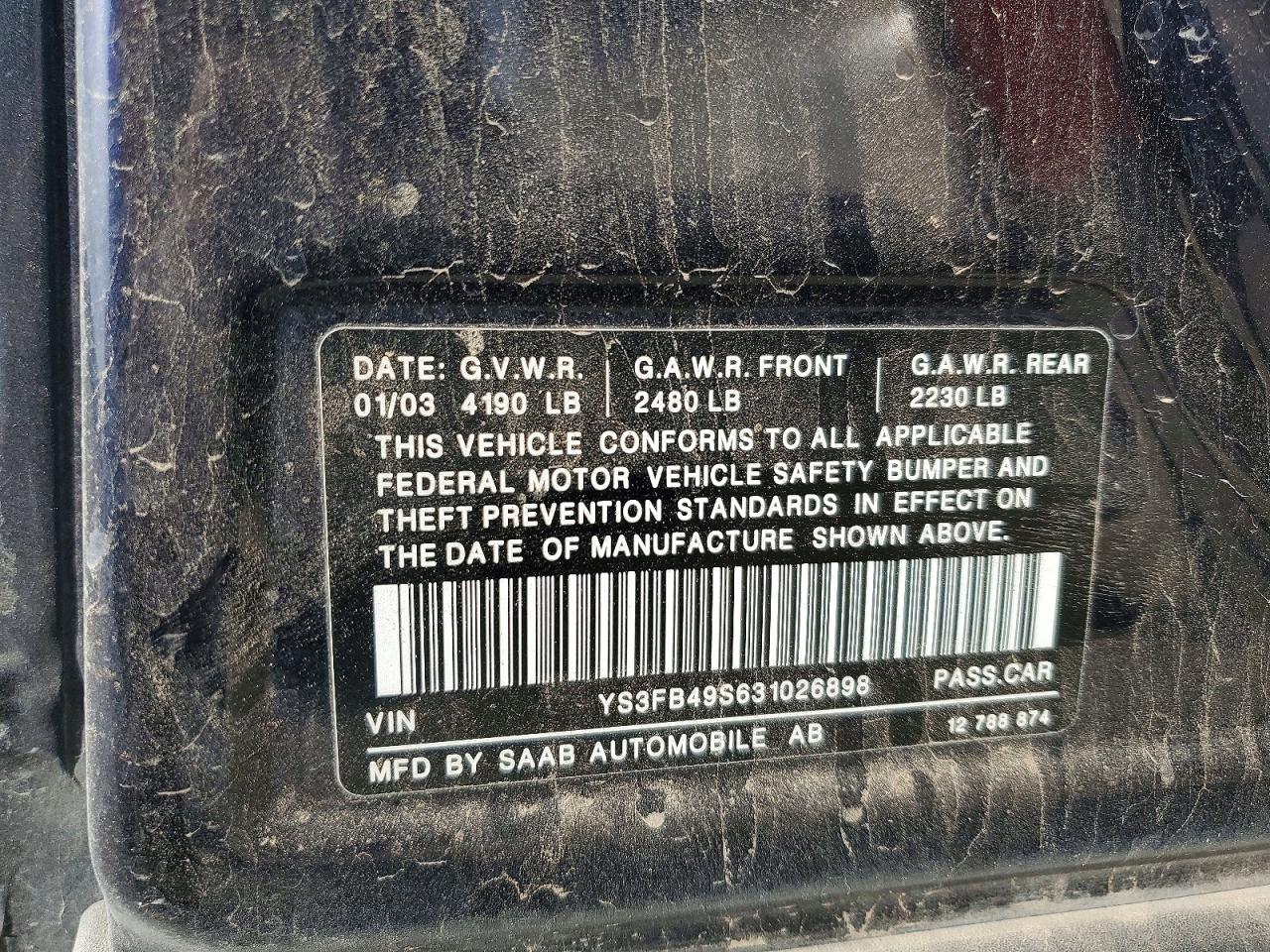 2003 SAAB 9-3 LINEAR photo 12