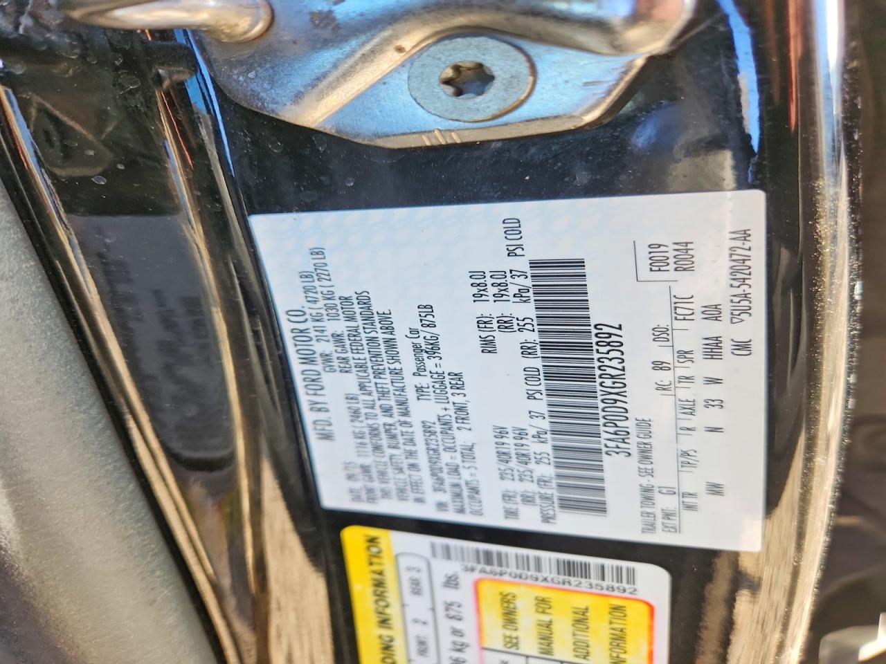 2016 FORD FUSION TITANIUM photo 23