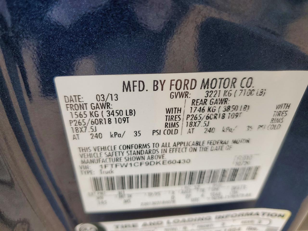 2013 FORD F150 SUPERCREW photo 12