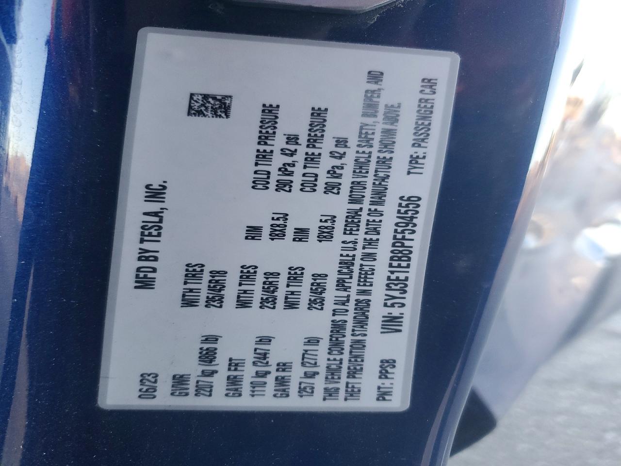 2023 TESLA MODEL 3 photo 12