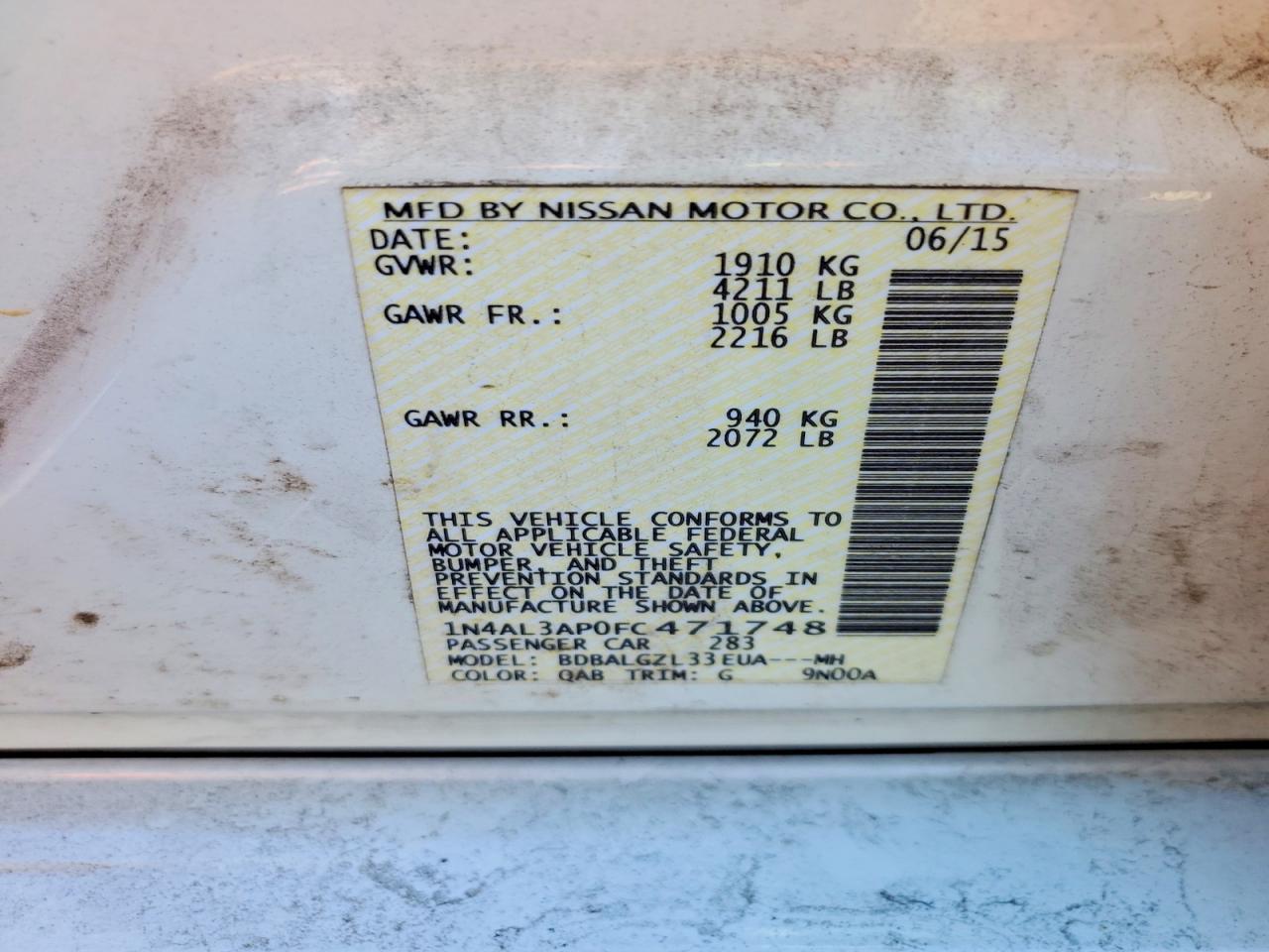 2015 NISSAN ALTIMA 2.5 S photo 23