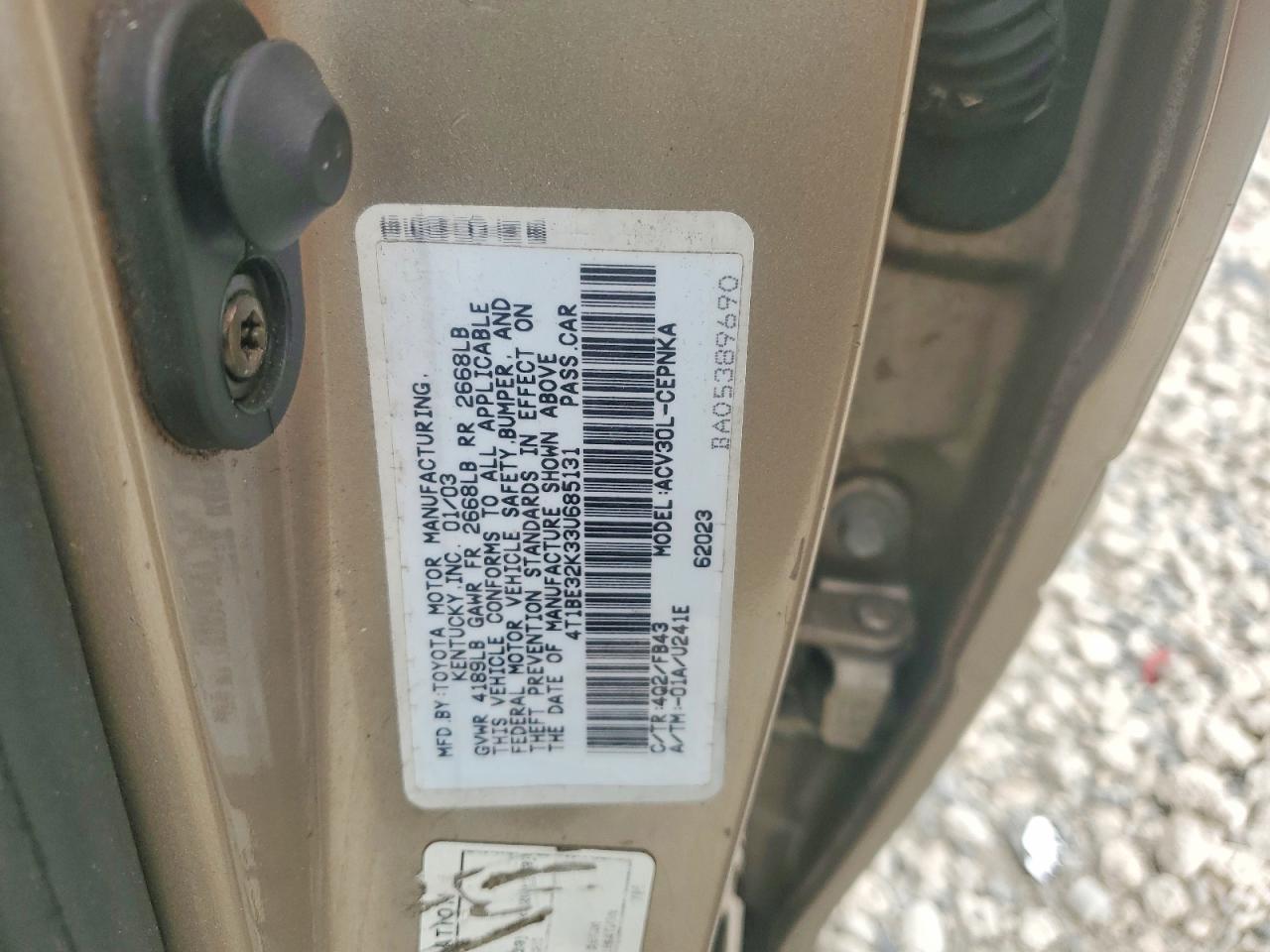 2003 TOYOTA CAMRY LE photo 34