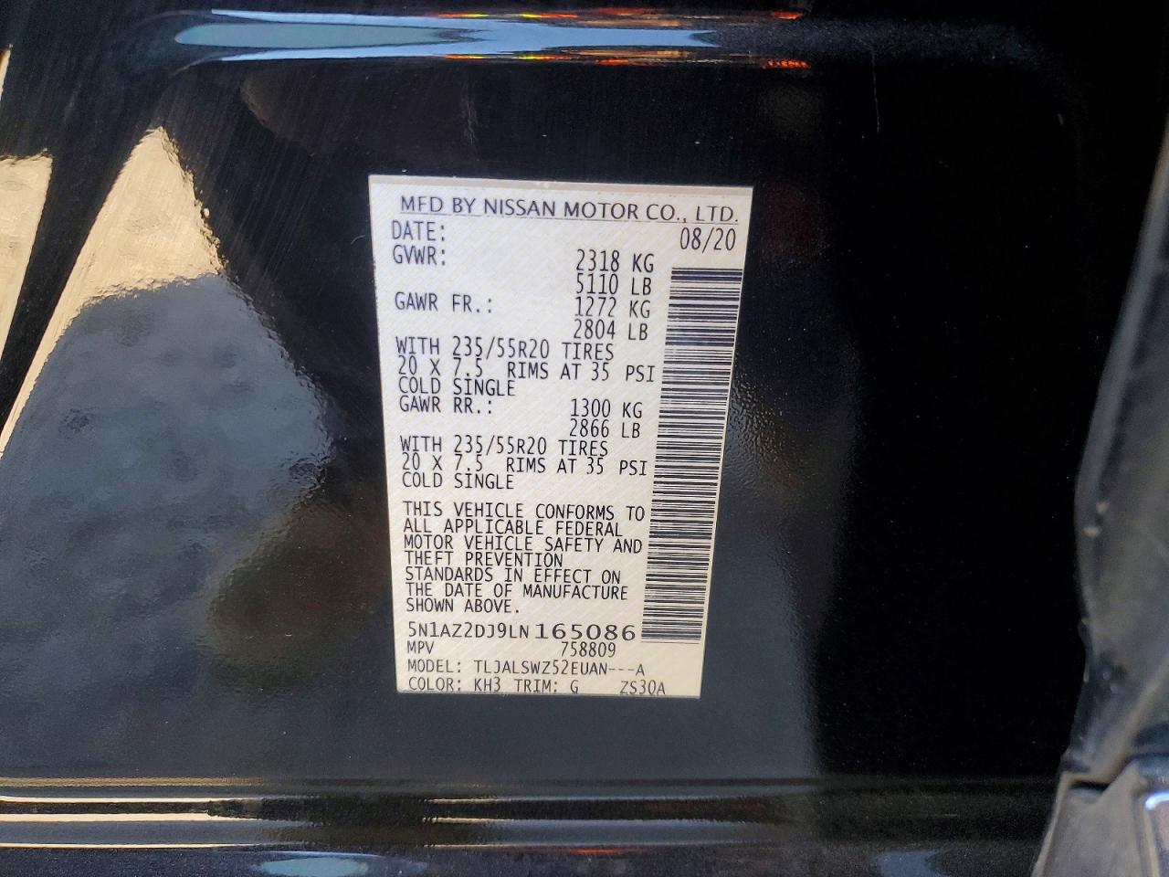 2020 NISSAN MURANO PLATINUM photo 13