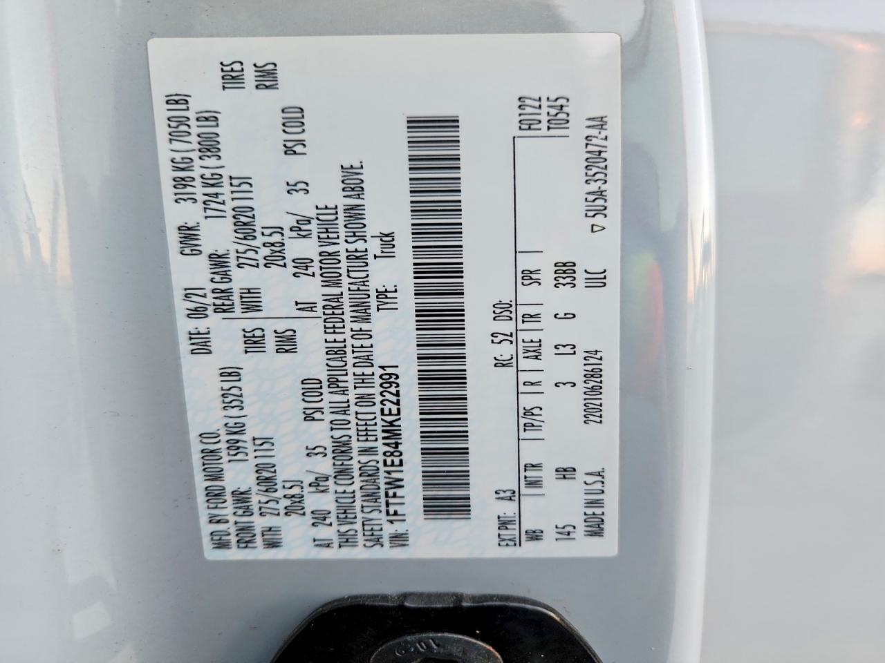 2021 FORD F150 SUPERCREW photo 12
