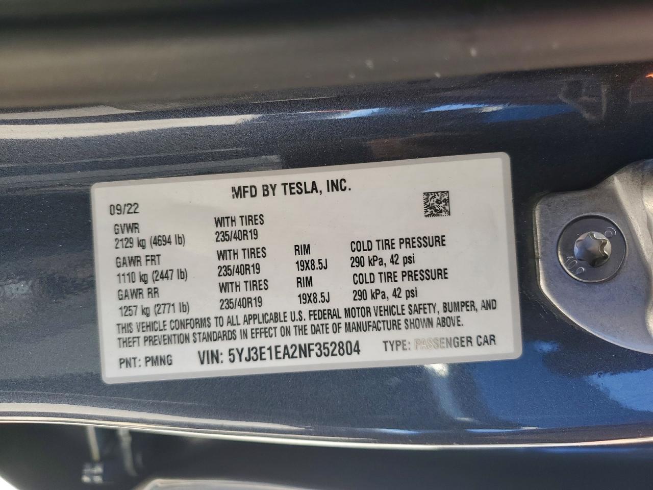 2022 TESLA MODEL 3 photo 23