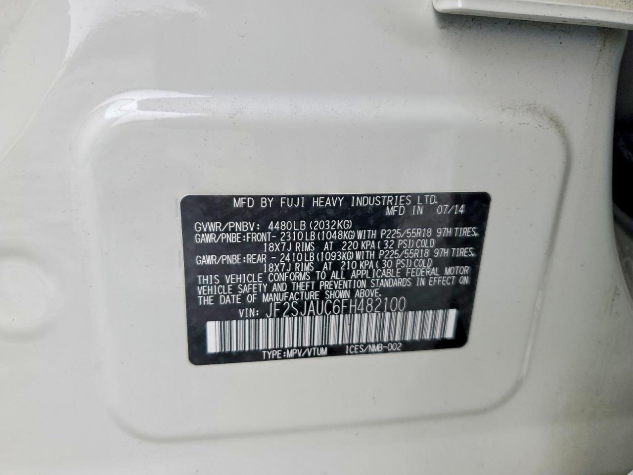 2015 SUBARU FORESTER 2.5I TOURING photo 13