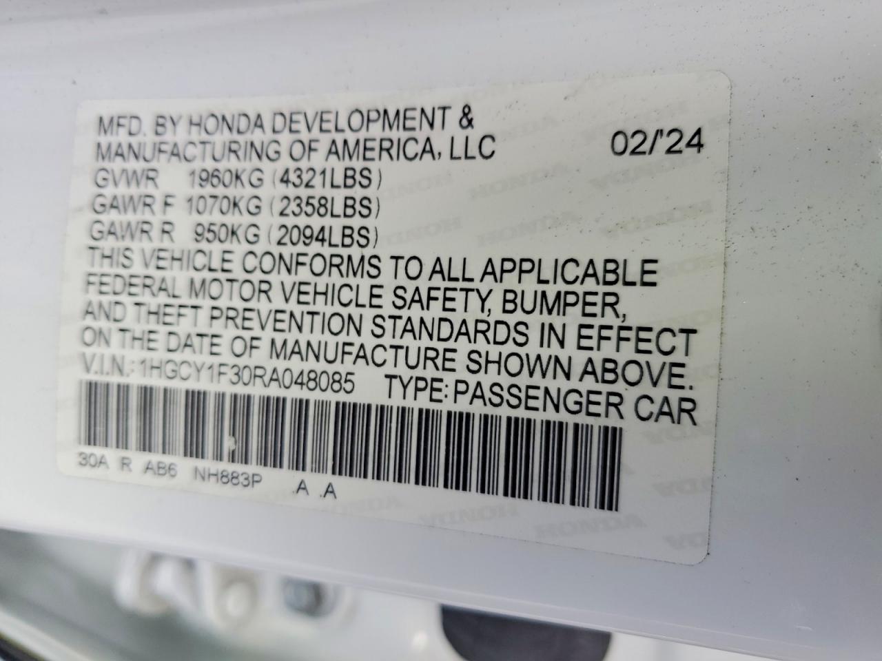 2024 HONDA ACCORD EX photo 37