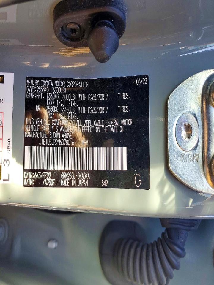 2022 TOYOTA 4RUNNER TRAIL photo 37