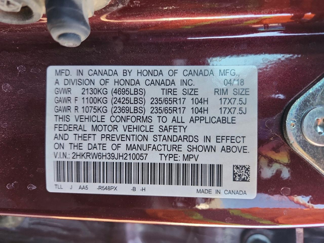 2018 HONDA CR-V LX photo 13