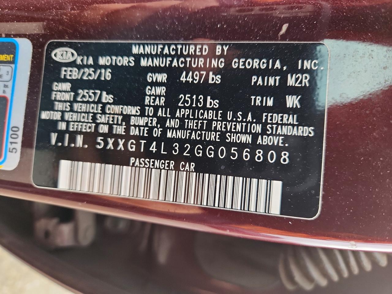 2016 KIA OPTIMA LX photo 12