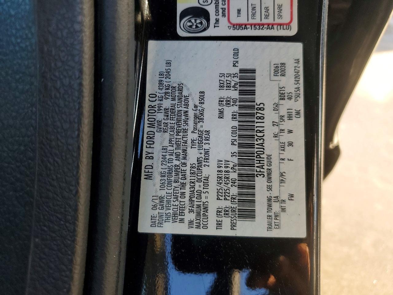 2012 FORD FUSION SEL photo 23