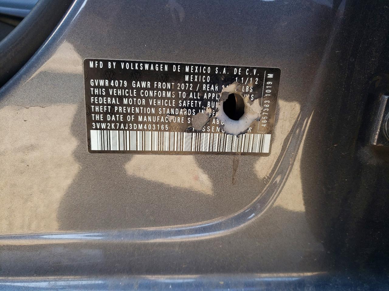 2013 VOLKSWAGEN JETTA BASE photo 12