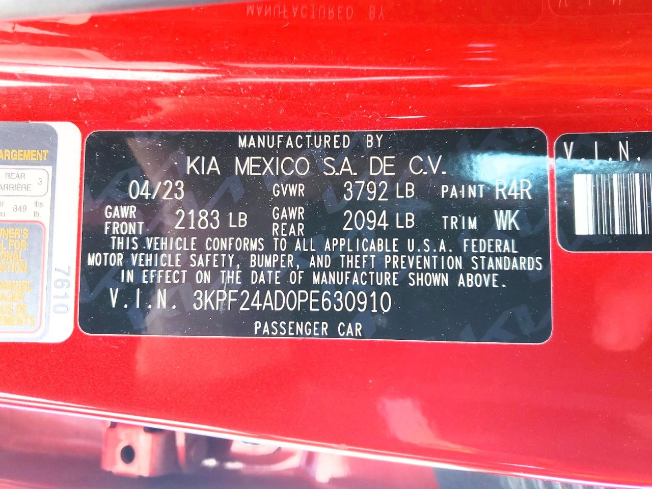 2023 KIA FORTE LXS photo 25