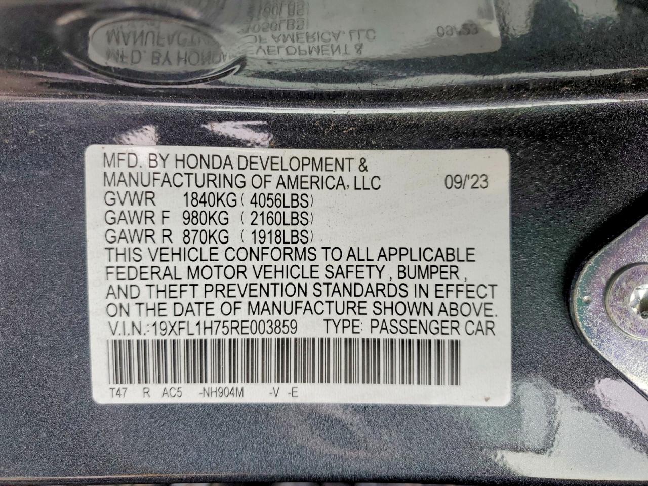 2024 HONDA CIVIC EXL photo 12