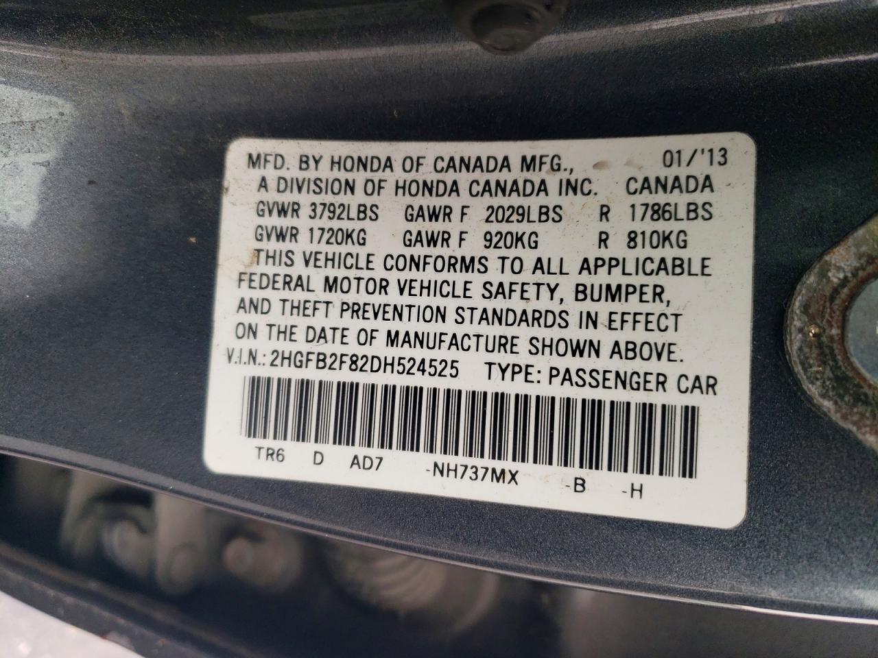 2013 HONDA CIVIC EX photo 23