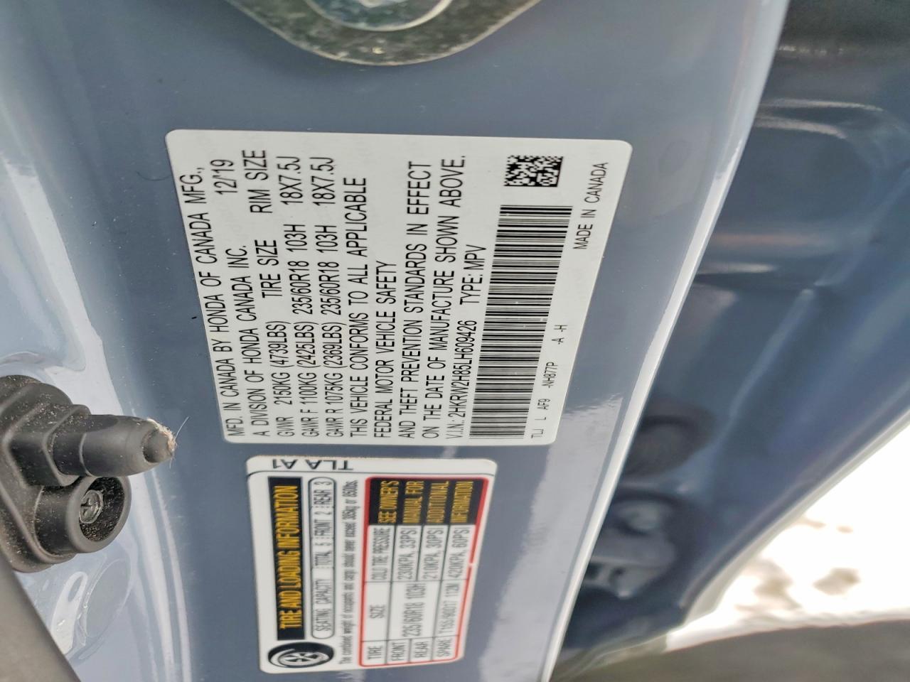2020 HONDA CR-V EXL photo 25