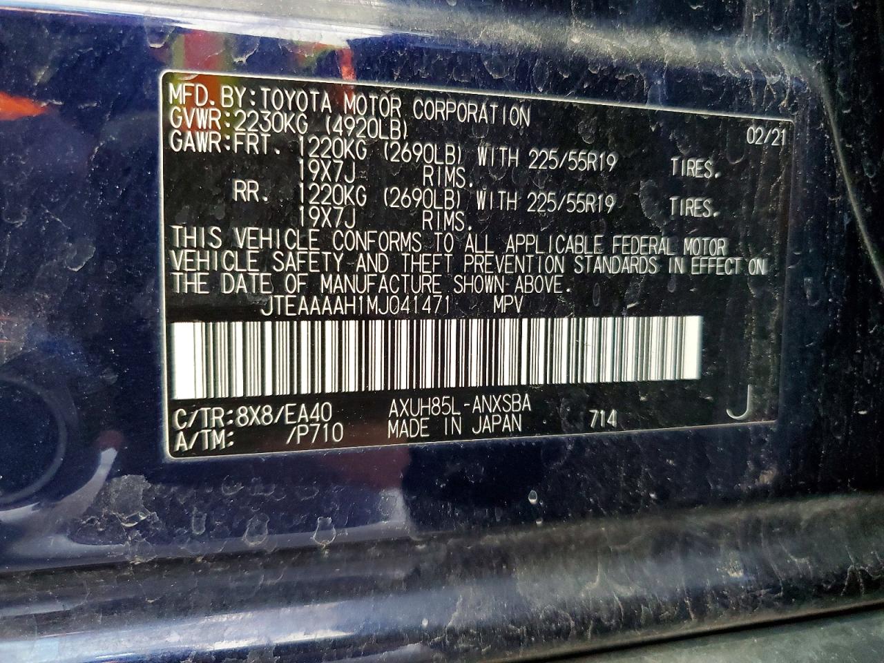 2021 TOYOTA VENZA LIMITED photo 13