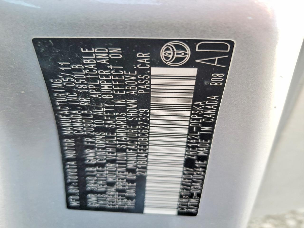 2011 TOYOTA COROLLA BASE photo 13