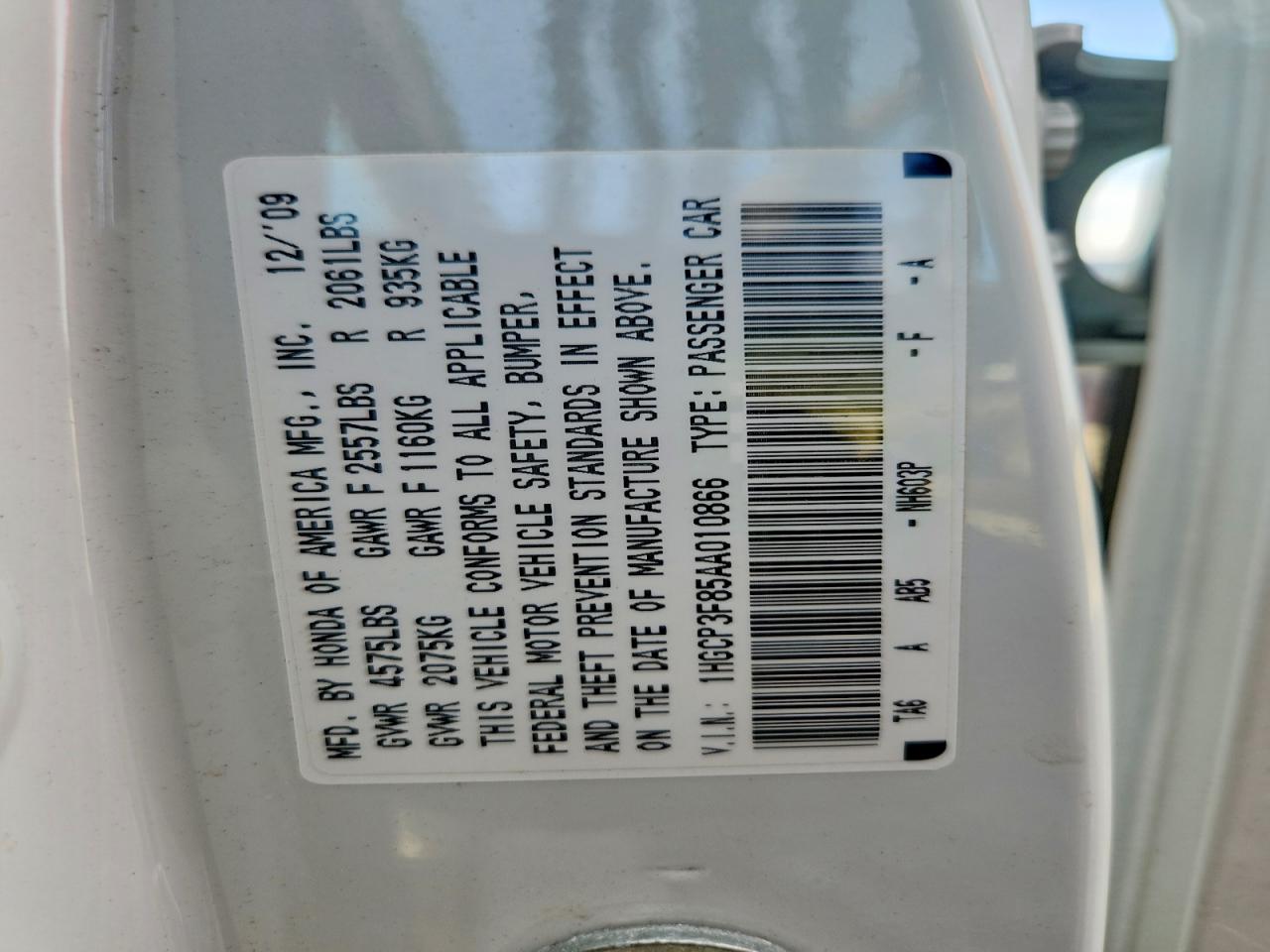 2010 HONDA ACCORD EXL photo 23