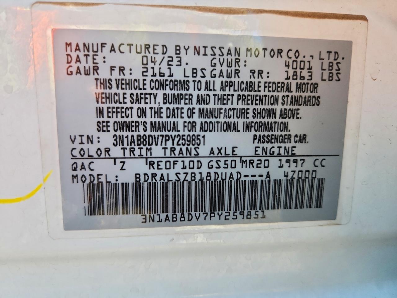 2023 NISSAN SENTRA SR photo 25